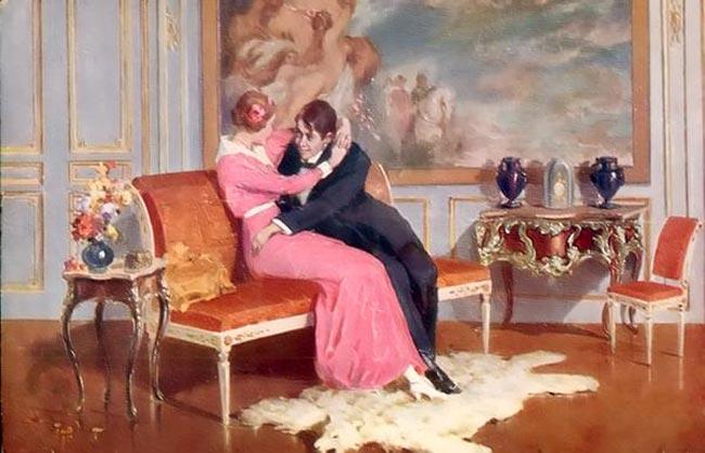 Unknown Artist - Lovers In A Parlor, c.1905